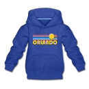 Orlando, Florida Youth Hoodie - Retro Sunrise Youth Orlando Hooded Sweatshirt - royal blue