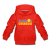 Orlando, Florida Youth Hoodie - Retro Sunrise Youth Orlando Hooded Sweatshirt - red