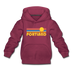 Portland, Oregon Youth Hoodie - Retro Sunrise Youth Portland Hooded Sweatshirt - burgundy