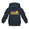 Portland, Oregon Youth Hoodie - Retro Sunrise Youth Portland Hooded Sweatshirt