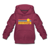 Sarasota, Florida Youth Hoodie - Retro Sunrise Youth Sarasota Hooded Sweatshirt - burgundy