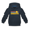 Sarasota, Florida Youth Hoodie - Retro Sunrise Youth Sarasota Hooded Sweatshirt - navy
