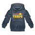 Tampa, Florida Youth Hoodie - Retro Sunrise Youth Tampa Hooded Sweatshirt - heather denim