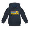 Telluride, Colorado Youth Hoodie - Retro Sunrise Youth Telluride Hooded Sweatshirt - navy