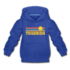 Telluride, Colorado Youth Hoodie - Retro Sunrise Youth Telluride Hooded Sweatshirt - royal blue