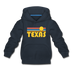 Texas Youth Hoodie - Retro Sunrise Youth Texas Hooded Sweatshirt - navy