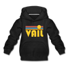 Vail, Colorado Youth Hoodie - Retro Sunrise Youth Vail Hooded Sweatshirt - black