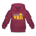 Vail, Colorado Youth Hoodie - Retro Sunrise Youth Vail Hooded Sweatshirt - burgundy