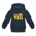 Vail, Colorado Youth Hoodie - Retro Sunrise Youth Vail Hooded Sweatshirt - navy