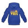 Vail, Colorado Youth Hoodie - Retro Sunrise Youth Vail Hooded Sweatshirt - royal blue