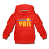 Vail, Colorado Youth Hoodie - Retro Sunrise Youth Vail Hooded Sweatshirt - red