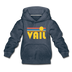 Vail, Colorado Youth Hoodie - Retro Sunrise Youth Vail Hooded Sweatshirt - heather denim