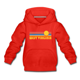 West Virginia Youth Hoodie - Retro Sunrise Youth West Virginia Hooded Sweatshirt
