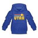 Utah Youth Hoodie - Retro Sunrise Youth Utah Hooded Sweatshirt - royal blue