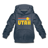 Utah Youth Hoodie - Retro Sunrise Youth Utah Hooded Sweatshirt