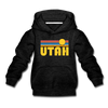 Utah Youth Hoodie - Retro Sunrise Youth Utah Hooded Sweatshirt