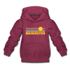 Washington Youth Hoodie - Retro Sunrise Youth Washington Hooded Sweatshirt - burgundy
