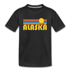 Alaska Youth T-Shirt - Retro Sunrise Youth Alaska Tee - black