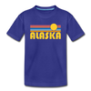 Alaska Youth T-Shirt - Retro Sunrise Youth Alaska Tee - royal blue