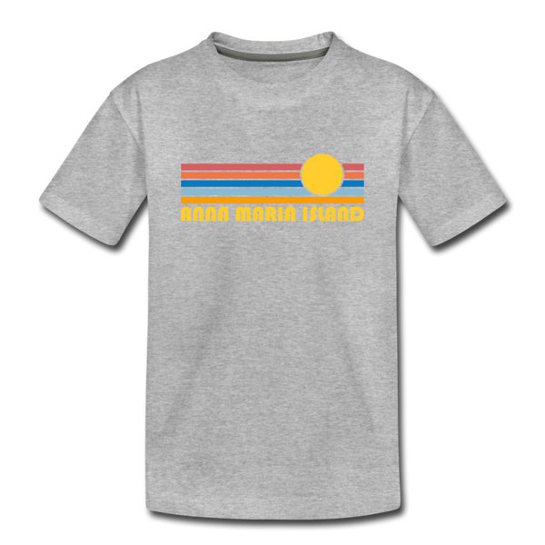 Anna Maria Island, Florida Youth T-Shirt - Retro Sunrise Youth Anna Maria Island Tee - heather gray