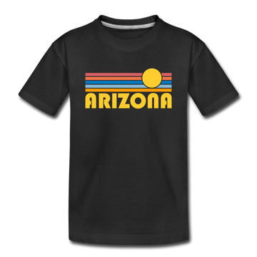Arizona Youth T-Shirt - Retro Sunrise Youth Arizona Tee - black