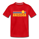 Arizona Youth T-Shirt - Retro Sunrise Youth Arizona Tee - red
