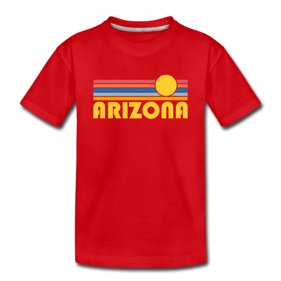 Arizona Youth T-Shirt - Retro Sunrise Youth Arizona Tee - red