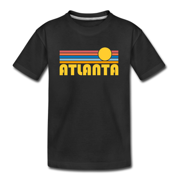 Atlanta, Georgia Youth T-Shirt - Retro Sunrise Youth Atlanta Tee - black