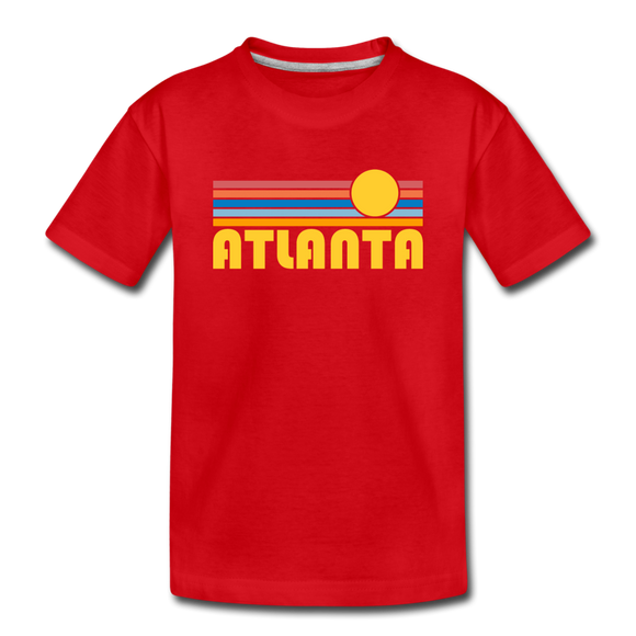 Atlanta, Georgia Youth T-Shirt - Retro Sunrise Youth Atlanta Tee - red