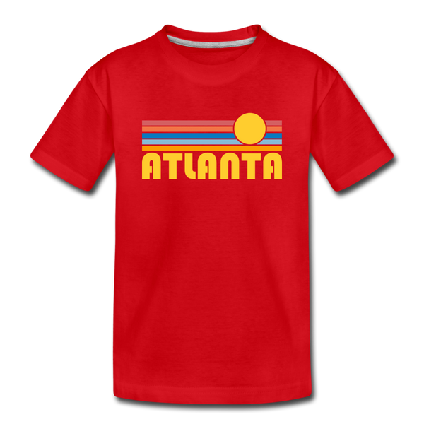 Atlanta, Georgia Youth T-Shirt - Retro Sunrise Youth Atlanta Tee - red