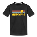 Asheville, North Carolina Youth T-Shirt - Retro Sunrise Youth Asheville Tee - black