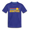 Asheville, North Carolina Youth T-Shirt - Retro Sunrise Youth Asheville Tee - royal blue