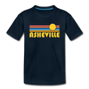 Asheville, North Carolina Youth T-Shirt - Retro Sunrise Youth Asheville Tee - deep navy