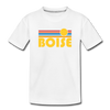 Boise, Idaho Youth T-Shirt - Retro Sunrise Youth Boise Tee - white