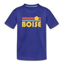 Boise, Idaho Youth T-Shirt - Retro Sunrise Youth Boise Tee - royal blue