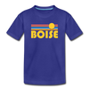 Boise, Idaho Youth T-Shirt - Retro Sunrise Youth Boise Tee - royal blue