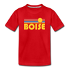 Boise, Idaho Youth T-Shirt - Retro Sunrise Youth Boise Tee - red