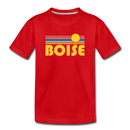 Boise, Idaho Youth T-Shirt - Retro Sunrise Youth Boise Tee - red