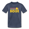 Boise, Idaho Youth T-Shirt - Retro Sunrise Youth Boise Tee - heather blue