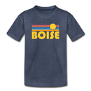 Boise, Idaho Youth T-Shirt - Retro Sunrise Youth Boise Tee - heather blue