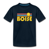 Boise, Idaho Youth T-Shirt - Retro Sunrise Youth Boise Tee - deep navy
