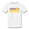 Austin, Texas Youth T-Shirt - Retro Sunrise Youth Austin Tee - white