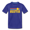 Austin, Texas Youth T-Shirt - Retro Sunrise Youth Austin Tee - royal blue