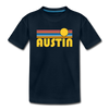 Austin, Texas Youth T-Shirt - Retro Sunrise Youth Austin Tee - deep navy