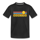 Colorado Youth T-Shirt - Retro Sunrise Youth Colorado Tee - black