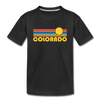 Colorado Youth T-Shirt - Retro Sunrise Youth Colorado Tee - black
