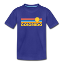 Colorado Youth T-Shirt - Retro Sunrise Youth Colorado Tee - royal blue