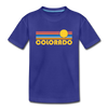 Colorado Youth T-Shirt - Retro Sunrise Youth Colorado Tee - royal blue