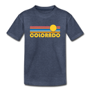 Colorado Youth T-Shirt - Retro Sunrise Youth Colorado Tee - heather blue