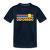 Colorado Youth T-Shirt - Retro Sunrise Youth Colorado Tee - deep navy